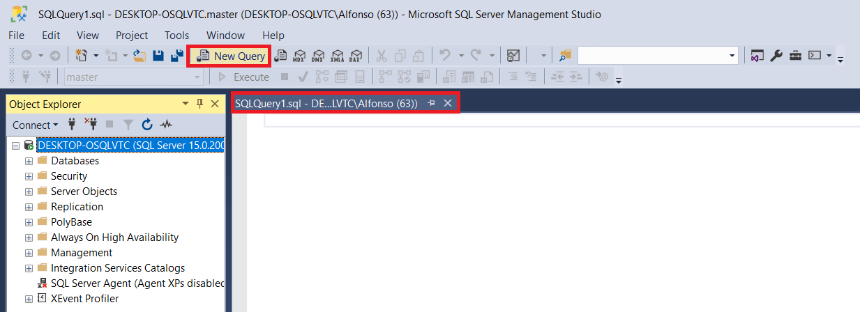 SQL edition window