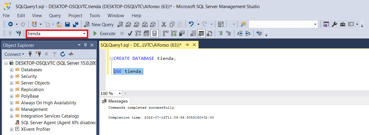 use database statement in SQL